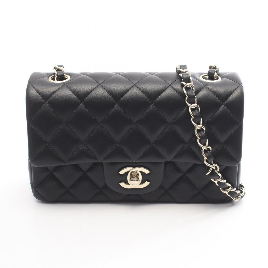 Chanel Shoulder Bag Mini Quilted 20 Black Lambskin Chain