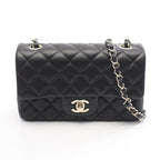 Chanel Shoulder Bag Mini Quilted 20 Black Lambskin Chain