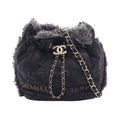 Chanel Shoulder Bag Quilted Small Denim Black Multi