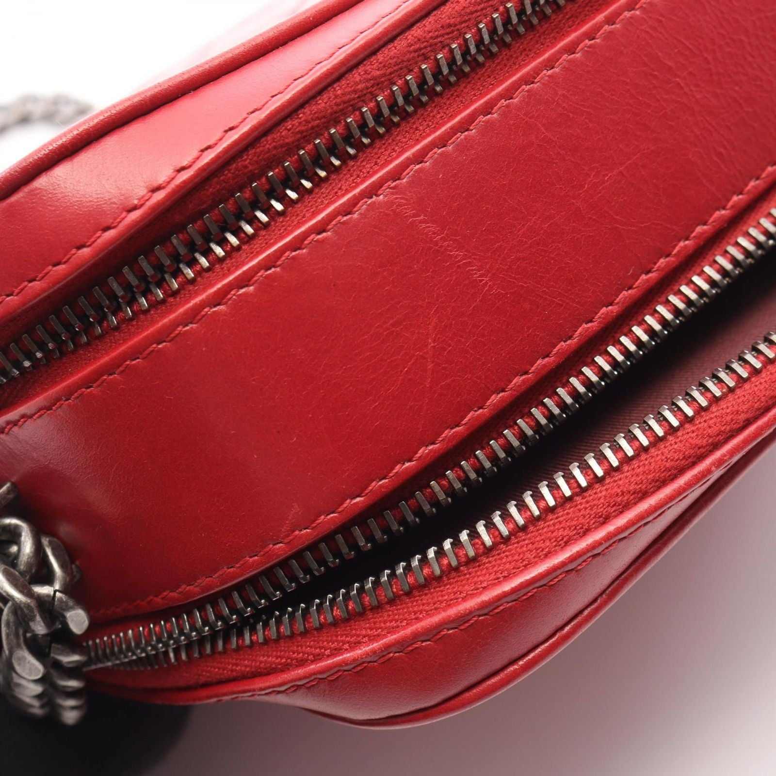 Chanel Shoulder Bag Coco Boy Red Leather Chain — view 7