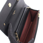Chanel Shoulder Bag Quilted Black Lambskin Chain Wallet — view 3