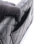 Chanel Shoulder Bag Quilted Black Lambskin Chain Wallet — view 6