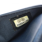 Chanel Shoulder Bag Coco Boy Navy Lambskin Chain Wallet — view 5
