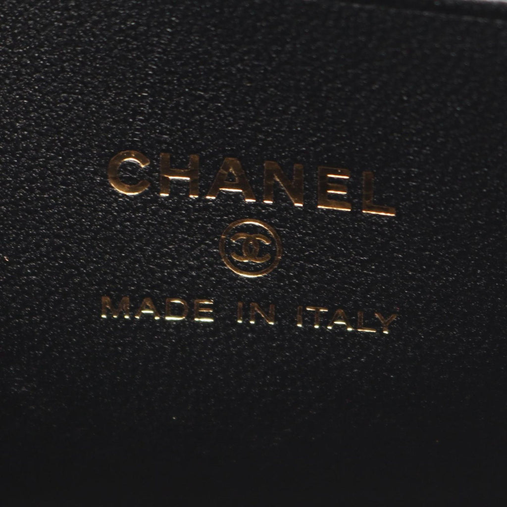 Chanel Shoulder Bag Quilted Vanity Black Lambskin Chain — view 4