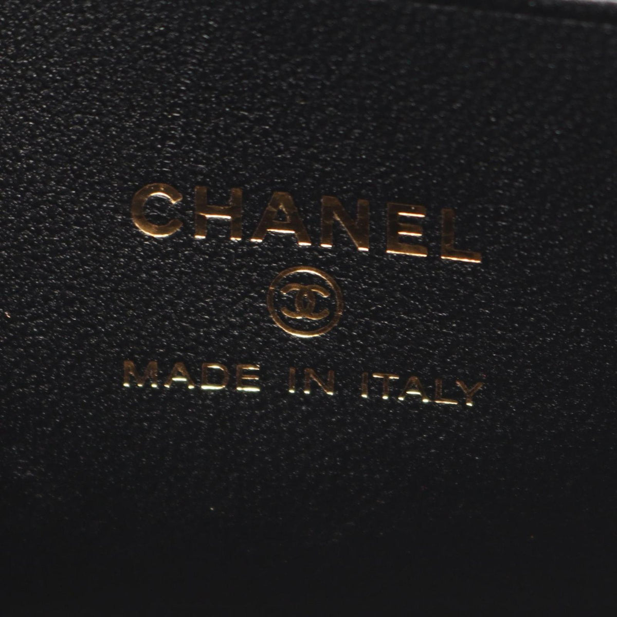 Chanel Shoulder Bag Quilted Vanity Black Lambskin Chain — view 4