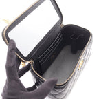 Chanel Shoulder Bag Quilted Vanity Black Lambskin Chain — view 3