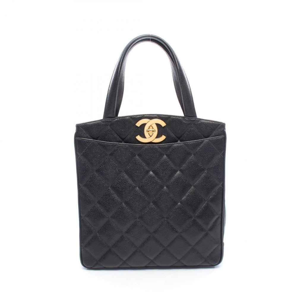 Chanel Tote Quilted Black Caviar Leather
