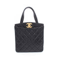 Chanel Tote Quilted Black Caviar Leather