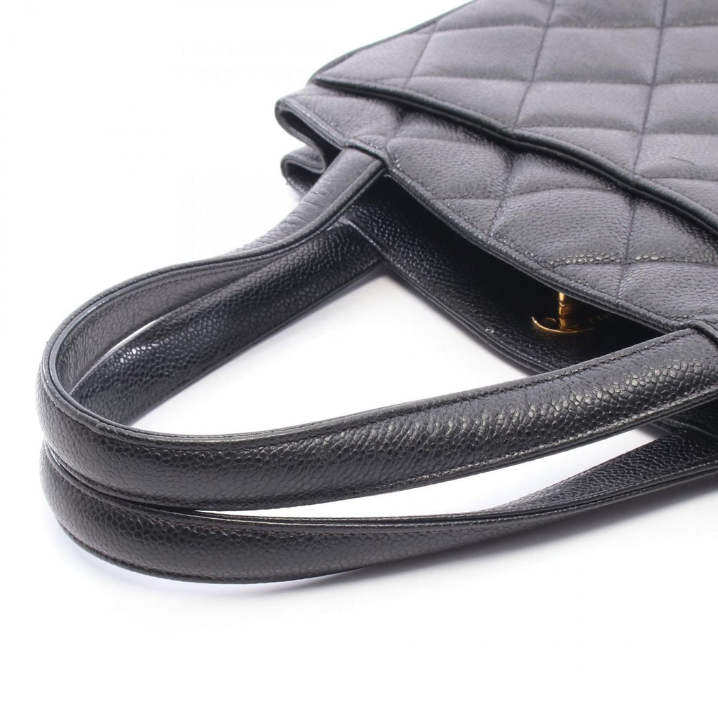 Chanel Tote Quilted Black Caviar Leather — view 7