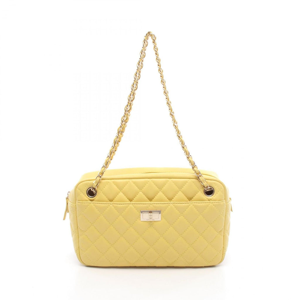 Chanel Shoulder Bag 2.55 Quilted Yellow Lambskin Chain Tote