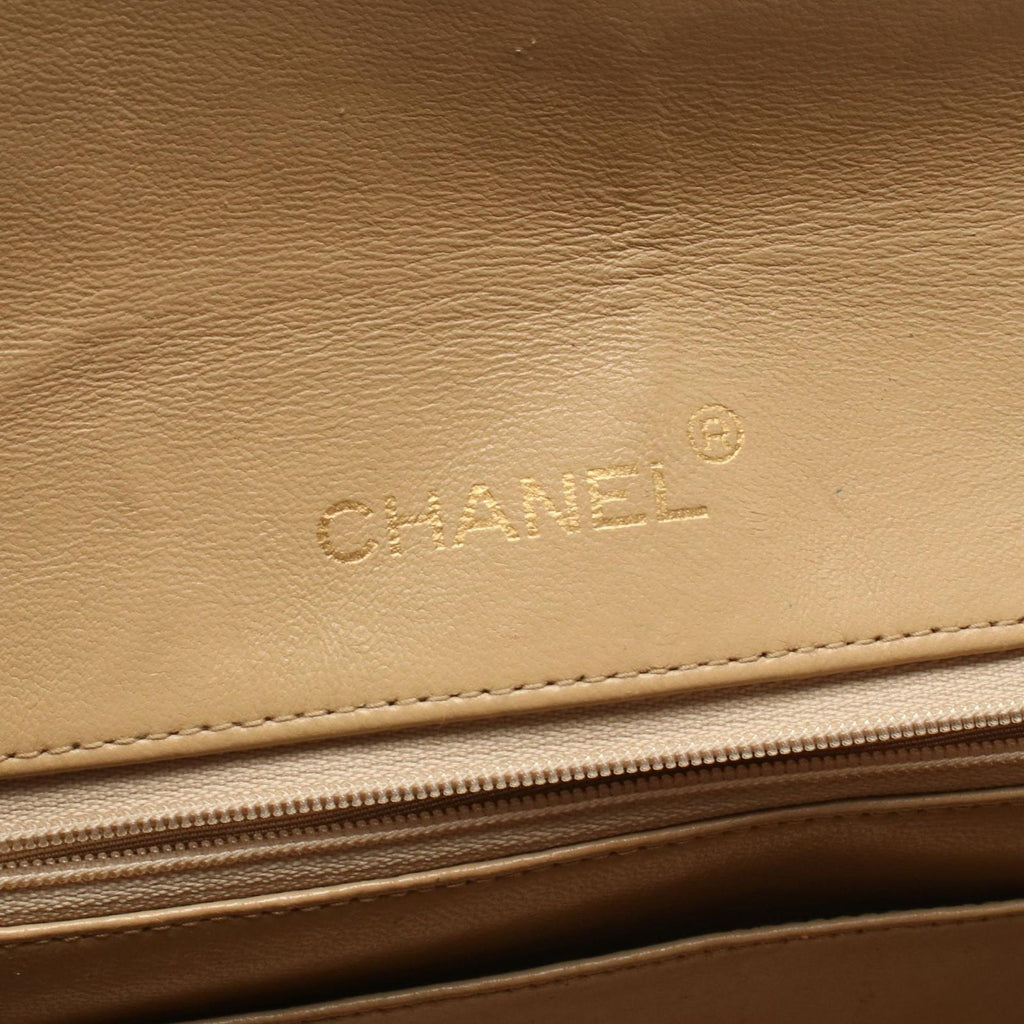 Chanel Shoulder Bag Quilted Small Flap Beige Lambskin Chain — view 4