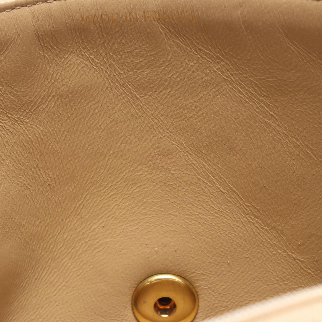Chanel Shoulder Bag Quilted Small Flap Beige Lambskin Chain — view 6