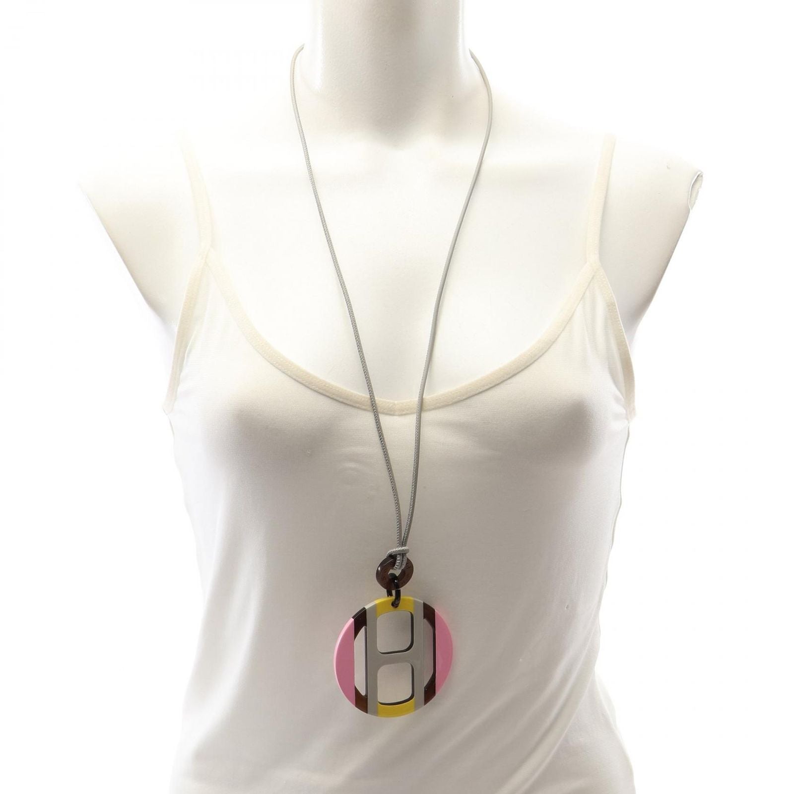 Hermes Necklace H Equipe Yellow Pink Purple — view 4