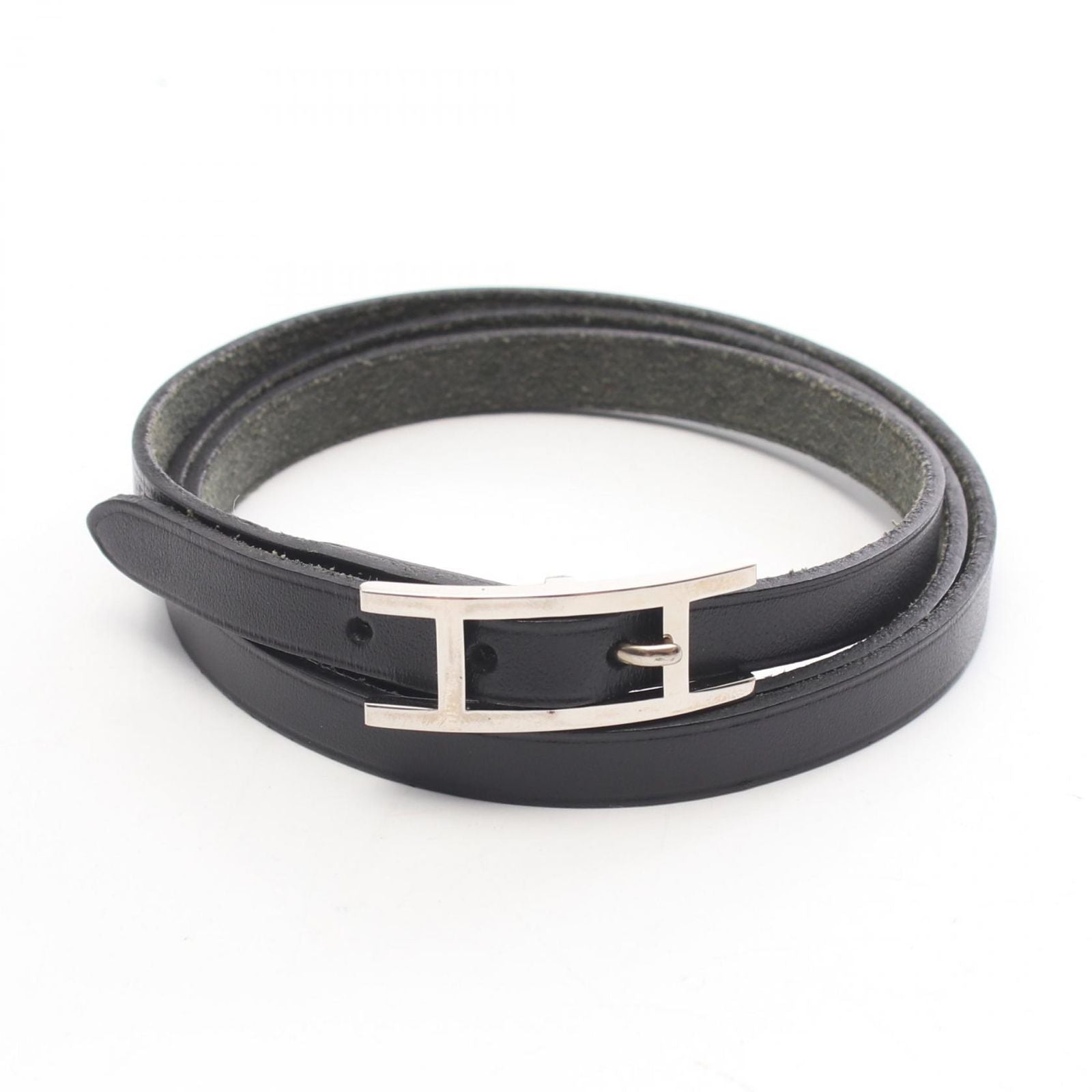 Hermes Bracelet Hapi 3 Long Black Leather