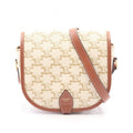 Celine Shoulder Bag Folco Medium Triomphe White Leather