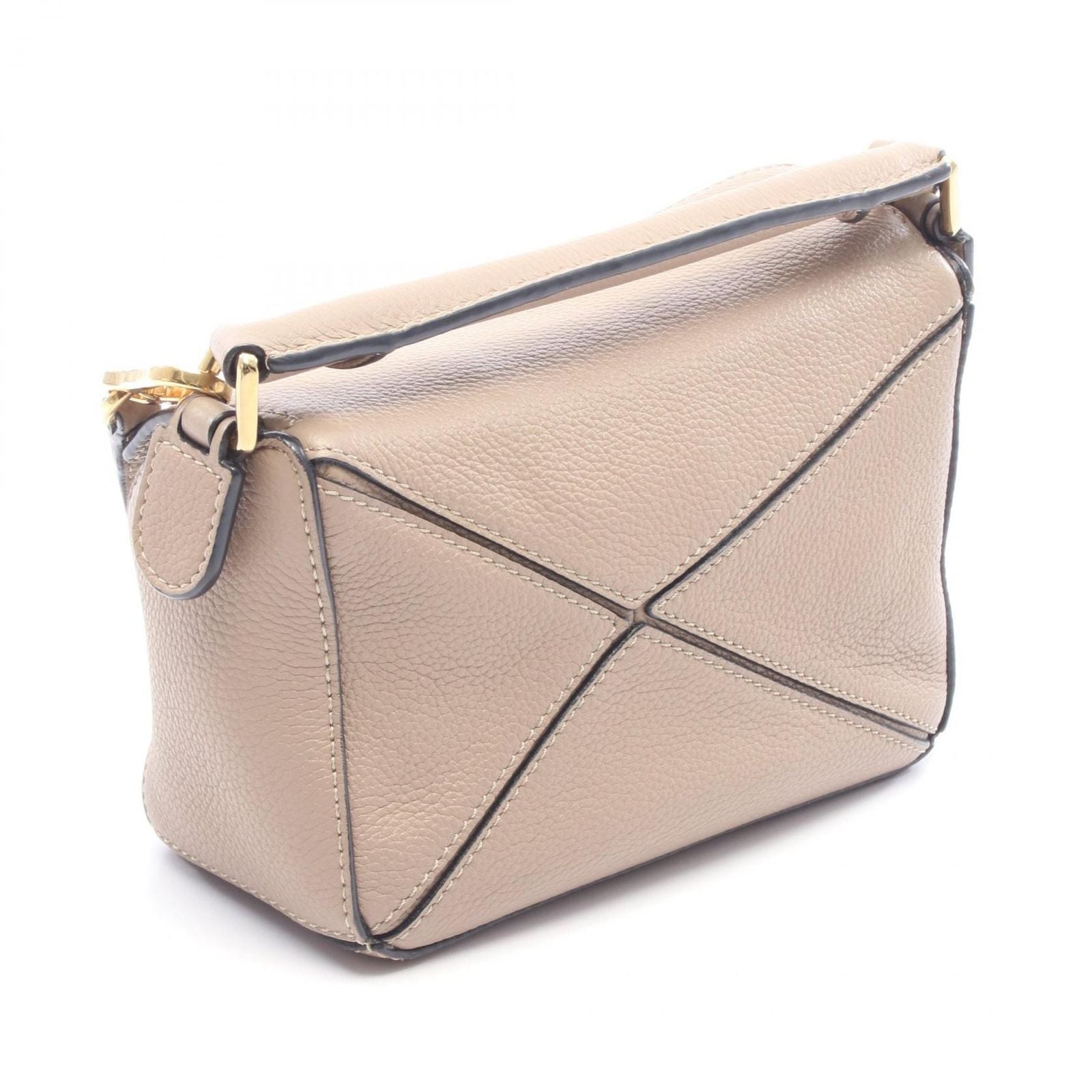 Loewe Handbag Puzzle Bag Mini 2-Way Greige Leather — view 2