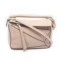 Loewe Handbag Puzzle Bag Mini 2-Way Greige Leather