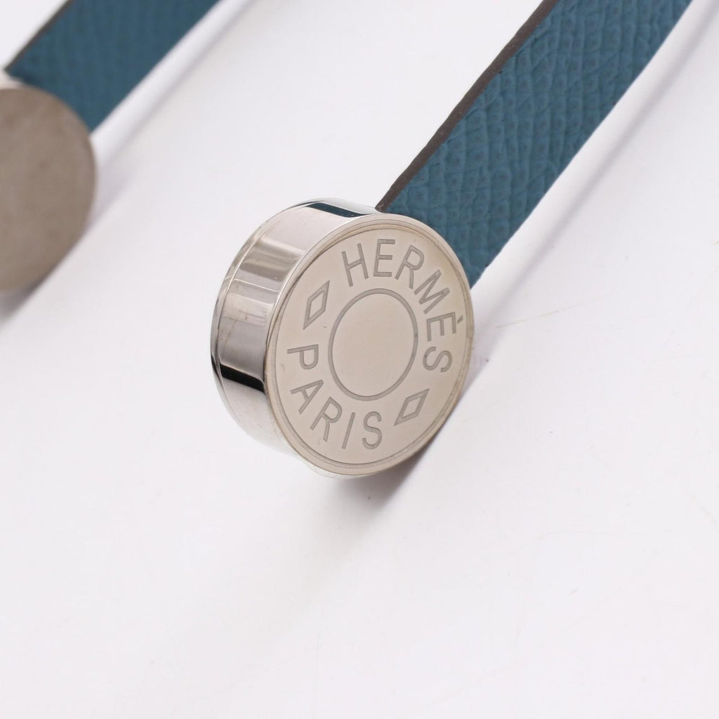 Hermes Charm Malice Sellier Glove Holder Blue Jean Gloves — view 4