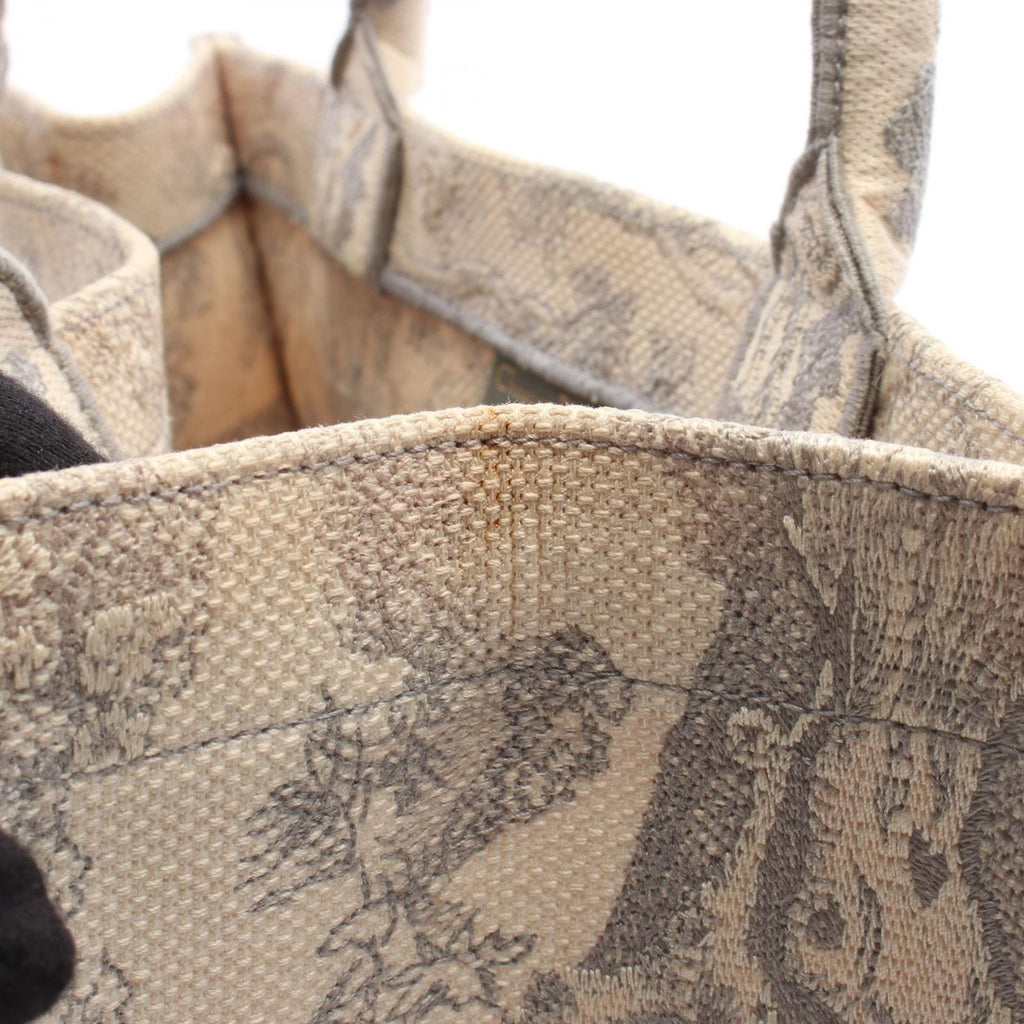 Dior Tote Book Medium Toile de Jouy Gray White Canvas — view 5