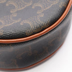 Celine Triomphe Heart Black Brown Leather 2-Way Shoulder Bag Medium — view 7