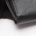 Gucci Round Wallet Imprint Black Leather GG Emblem — view 5