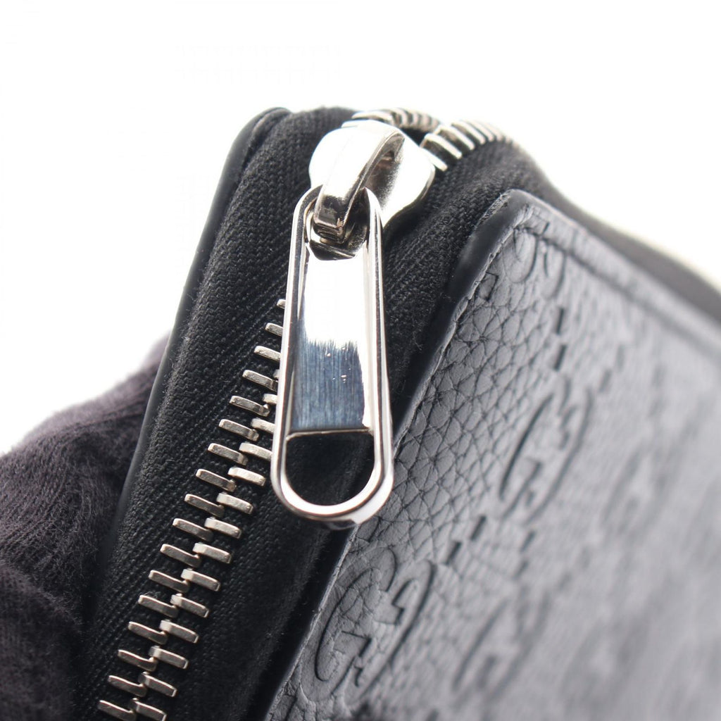 Gucci Round Wallet Imprint Black Leather GG Emblem — view 7