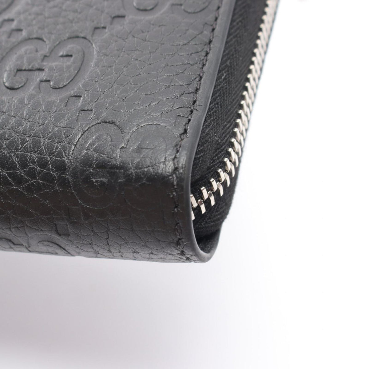 Gucci Round Wallet Imprint Black Leather GG Emblem — view 6