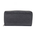 Gucci Round Wallet Imprint Black Leather GG Emblem