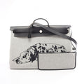 Hermes Boston Bag Herbag Zip 50 Retourne Cabin 2-Way Ecru Black Gray Platinum