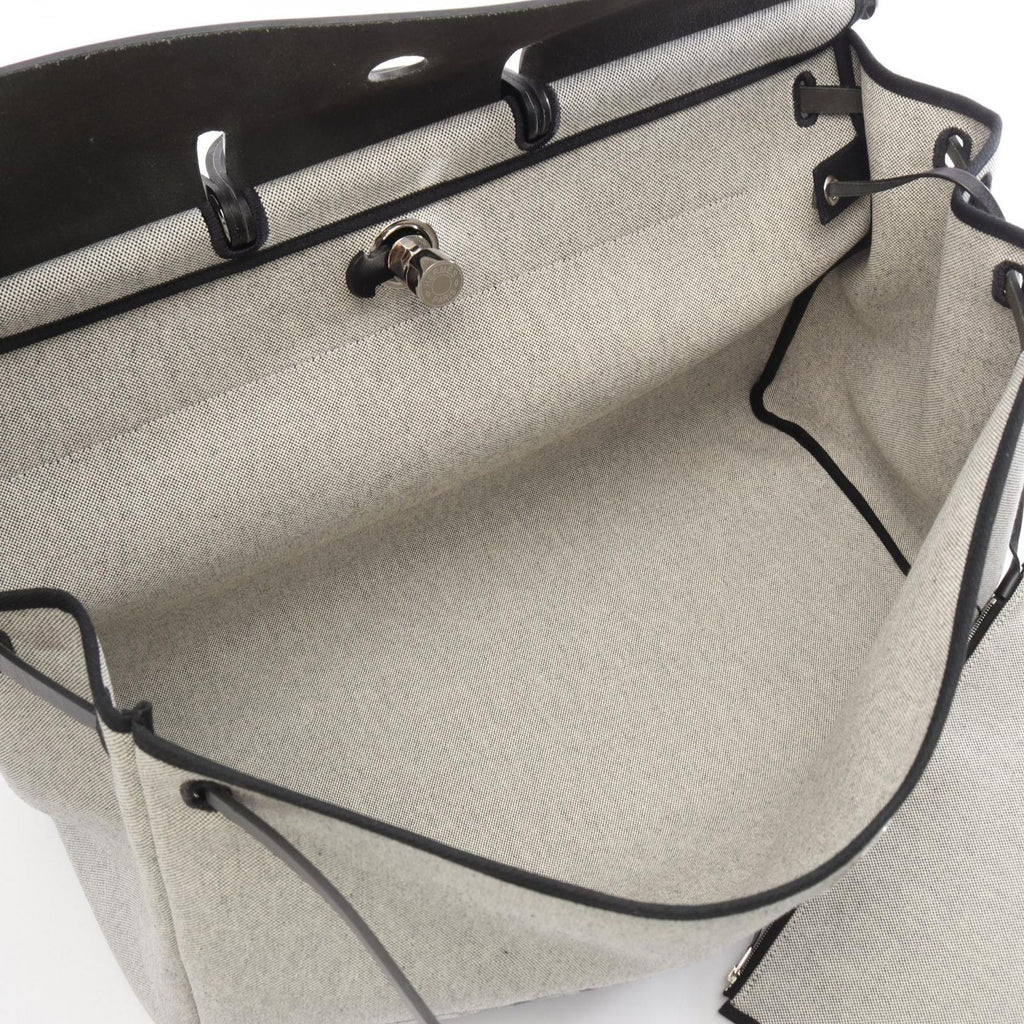 Hermes Boston Bag Herbag Zip 50 Retourne Cabin 2-Way Ecru Black Gray Platinum — view 3