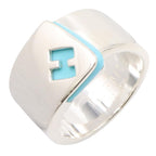 Hermes Ring Candy Blue 925 Sterling Silver