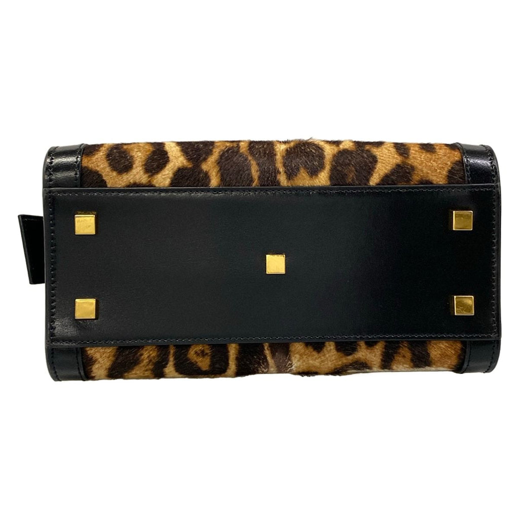 Saint Laurent Paris Handbag Uptown Small Black Beige Dark Brown Embossed Leather — view 5