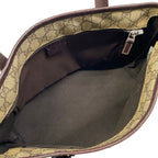 Gucci Shoulder Bag GG Plus Supreme Dark Brown Beige Leather — view 7