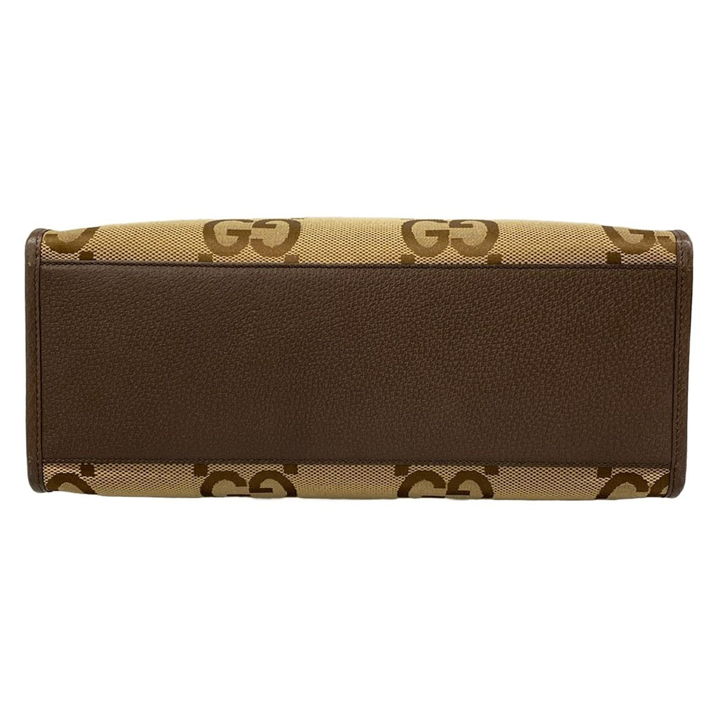 Gucci Tote Jumbo GG Beige Dark Brown Leather — view 5