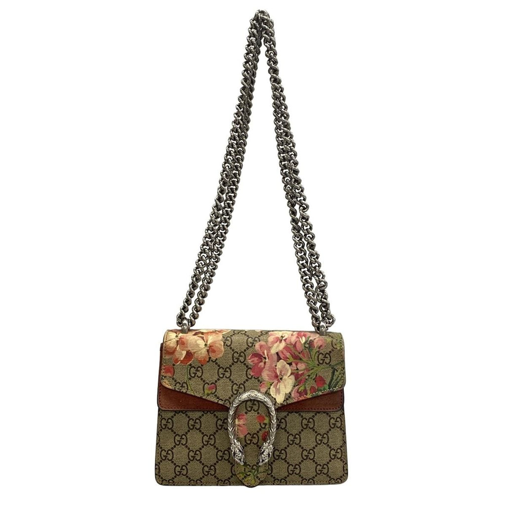 Gucci Shoulder Bag Dionysus GG Blooms Beige Ebony Multi Chain