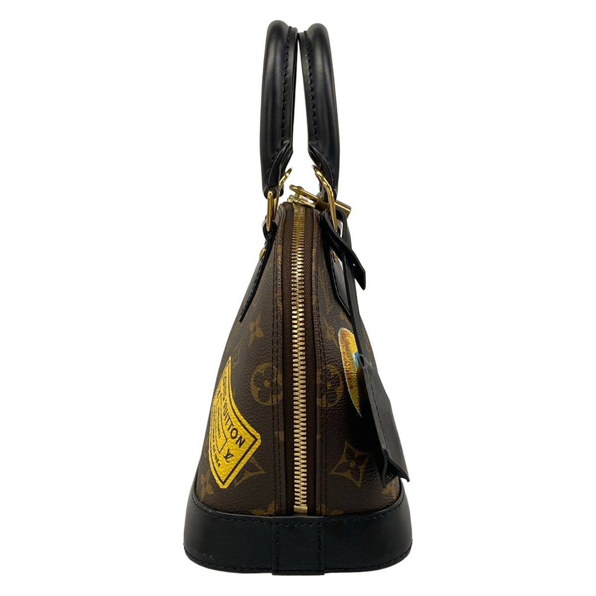 Louis Vuitton Handbag Monogram Alma BB Canvas Black My LV World Tour Leather — view 2