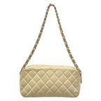 Chanel Shoulder Bag Quilted Ivory Logo Light Boutique Lambskin — view 3