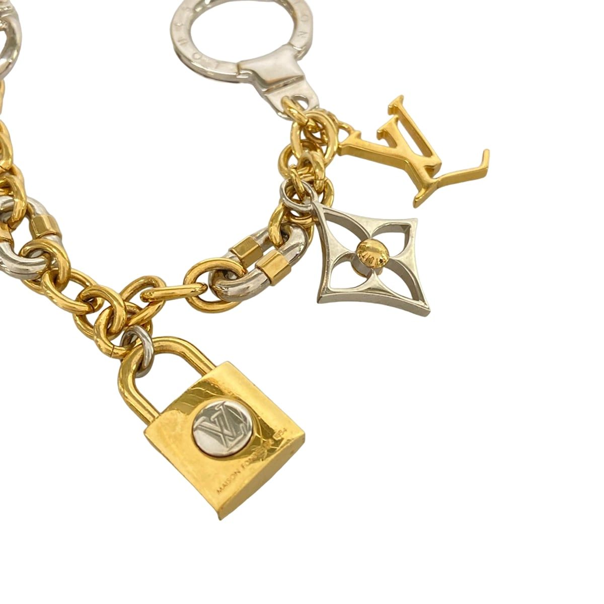 Louis Vuitton Key Holder Gold Silver Keychain — view 4