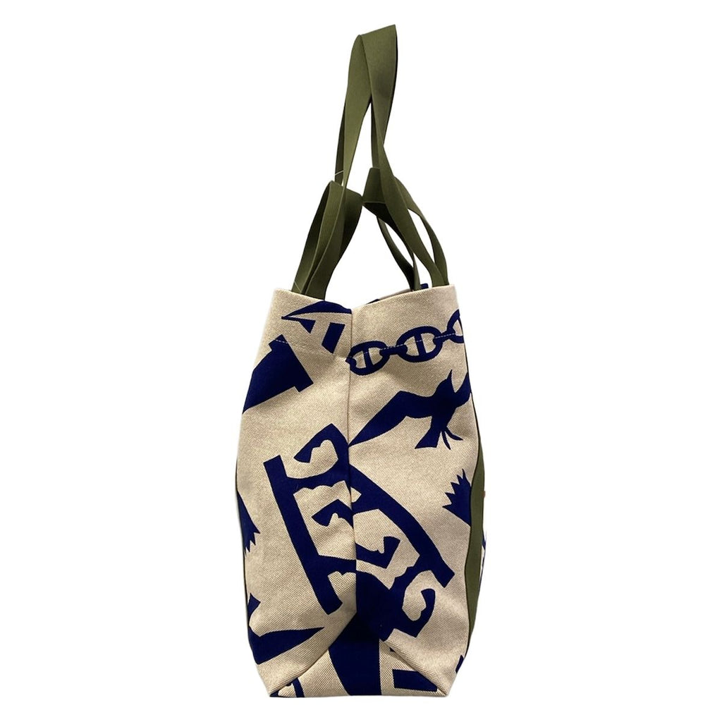 Hermes Tote Pict de Plage Ivory Navy Orange Beach 2-Way Cotton — view 2