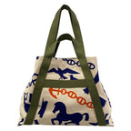 Hermes Tote Pict de Plage Ivory Navy Orange Beach 2-Way Cotton — view 3
