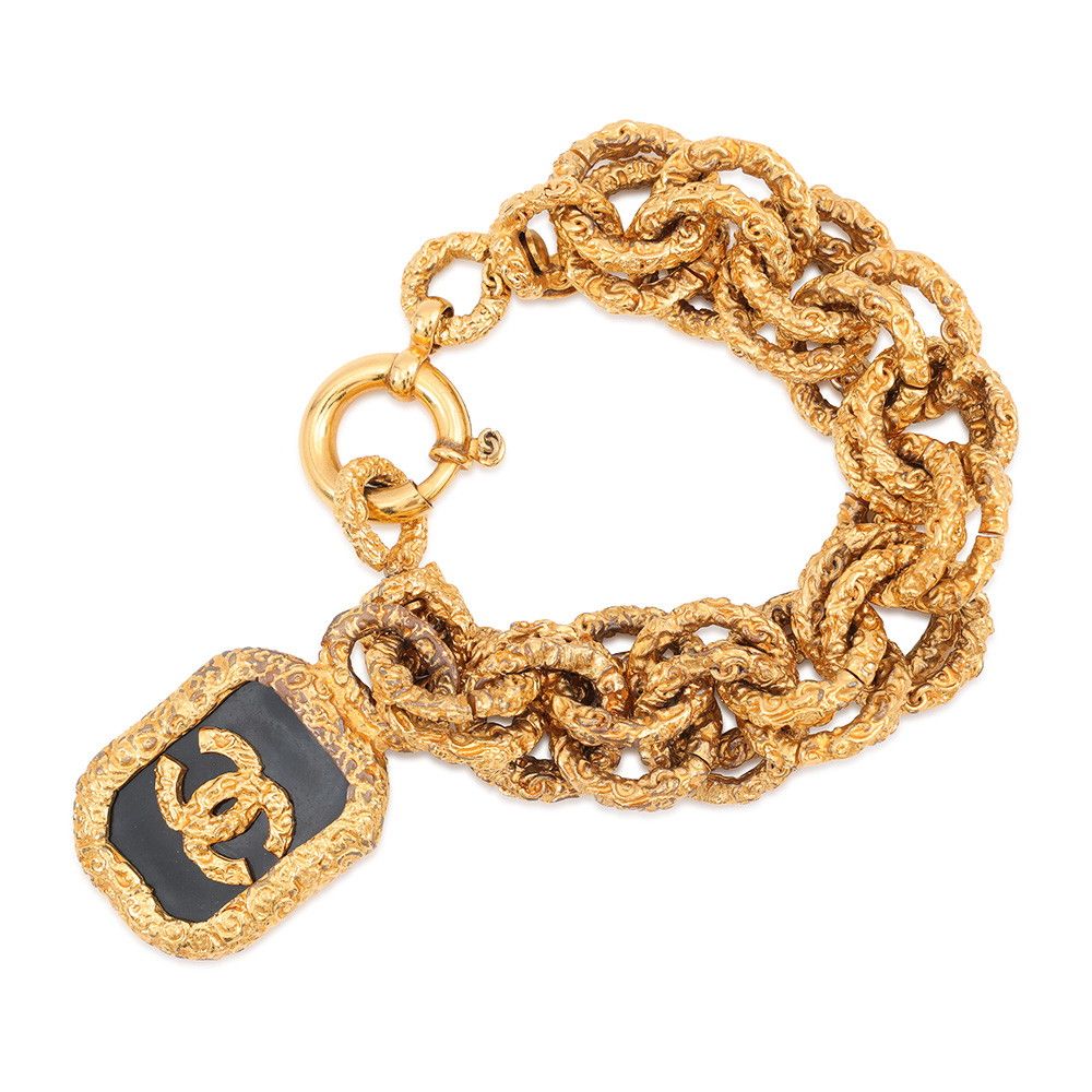 Chanel Bracelet CC Logo Lava Motif 93A