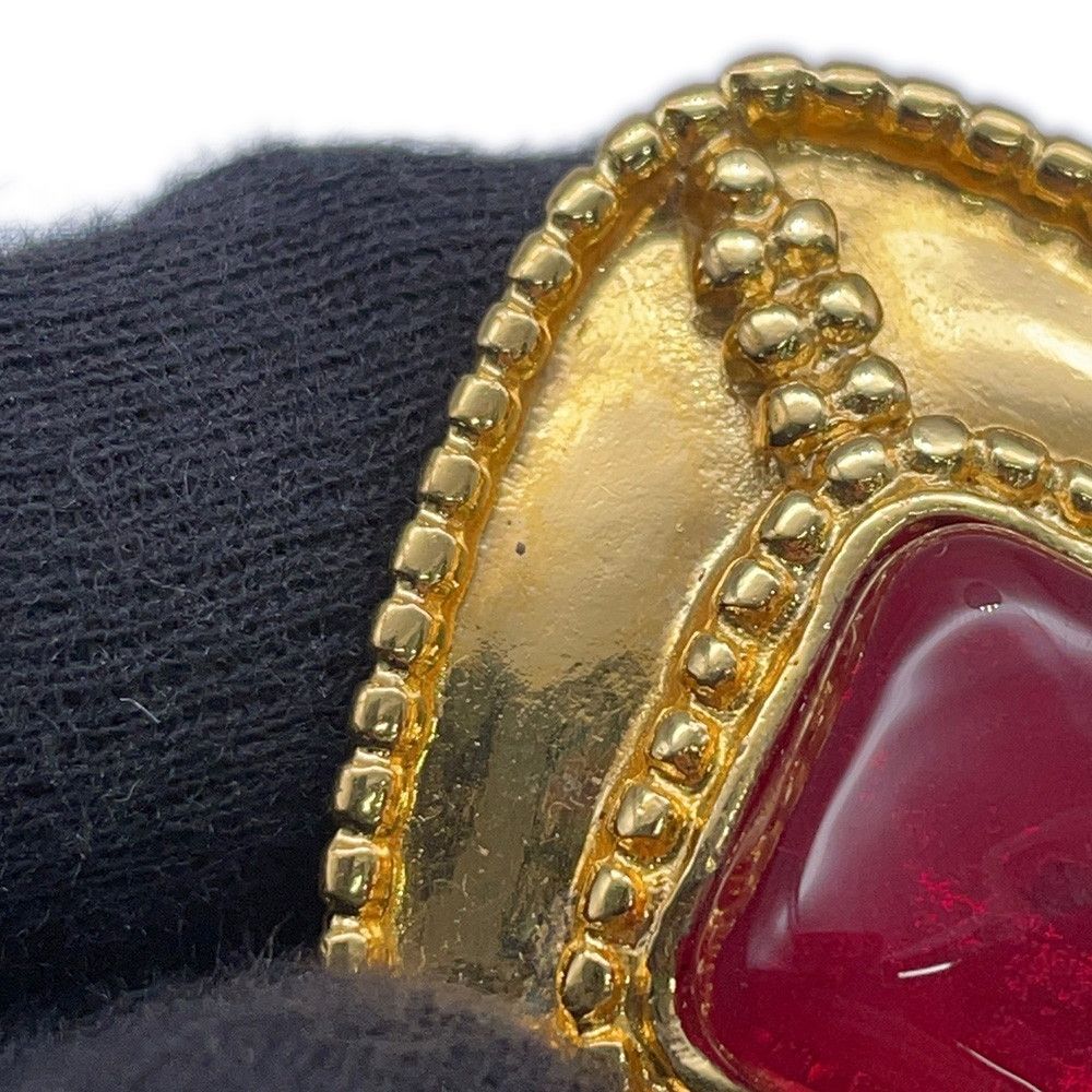 Chanel Brooch CC Logo Metal Gripoix Color Stone — view 8