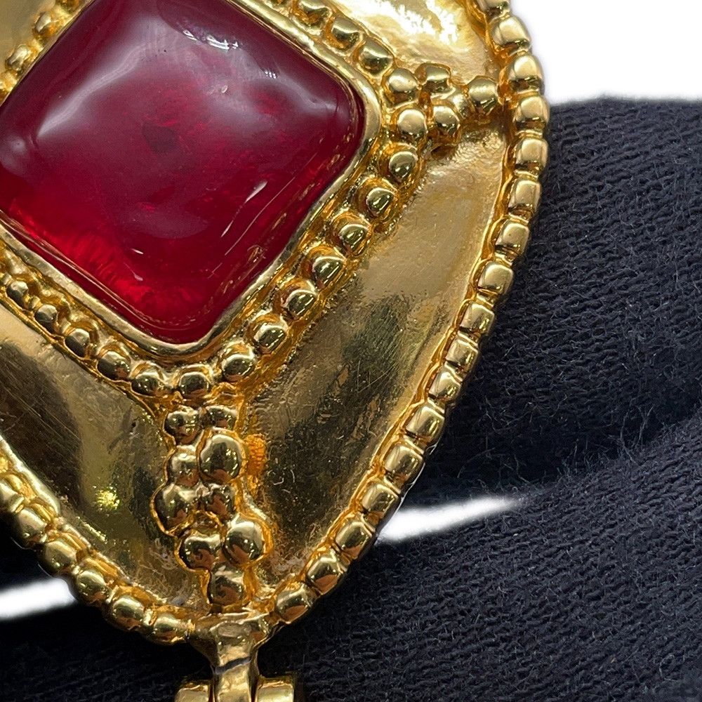 Chanel Brooch CC Logo Metal Gripoix Color Stone — view 5
