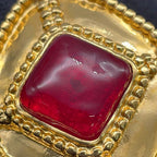 Chanel Brooch CC Logo Metal Gripoix Color Stone — view 7