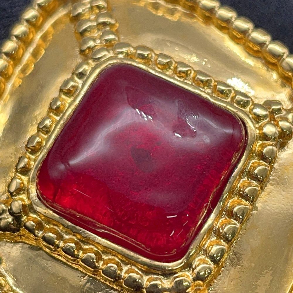 Chanel Brooch CC Logo Metal Gripoix Color Stone — view 7