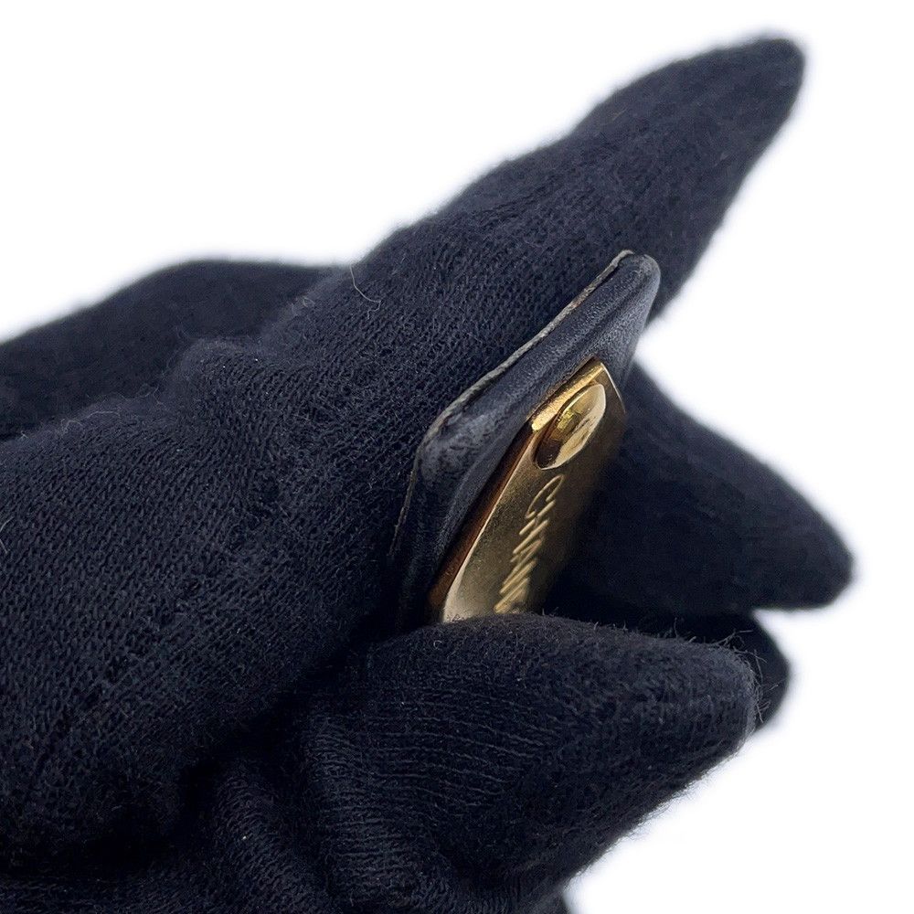 Chanel Belt Charm CC Logo Leather 96P Black Keychain — view 8