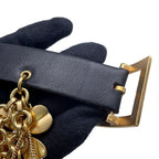 Chanel Belt Charm CC Logo Leather 96P Black Keychain — view 6