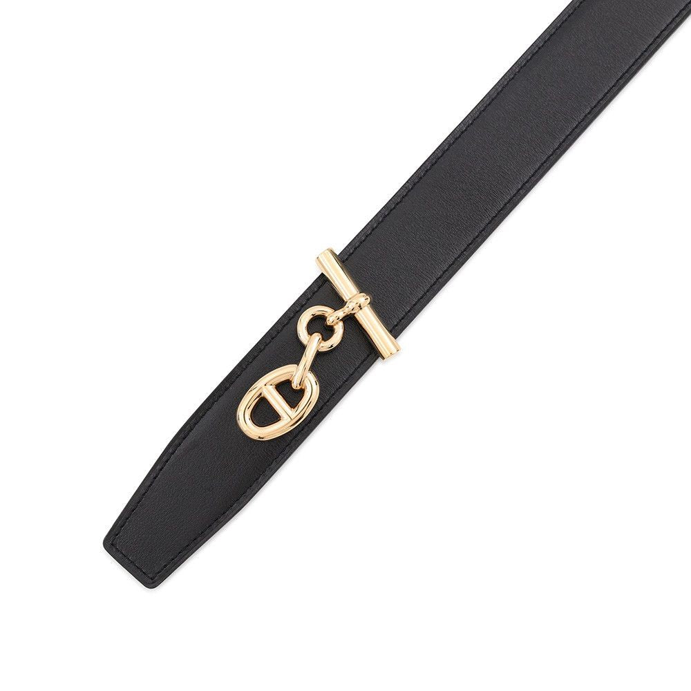 Hermes Belt Yachting Chaine D'ancre Black Bleu Nuit Silver Swift Togo — view 4
