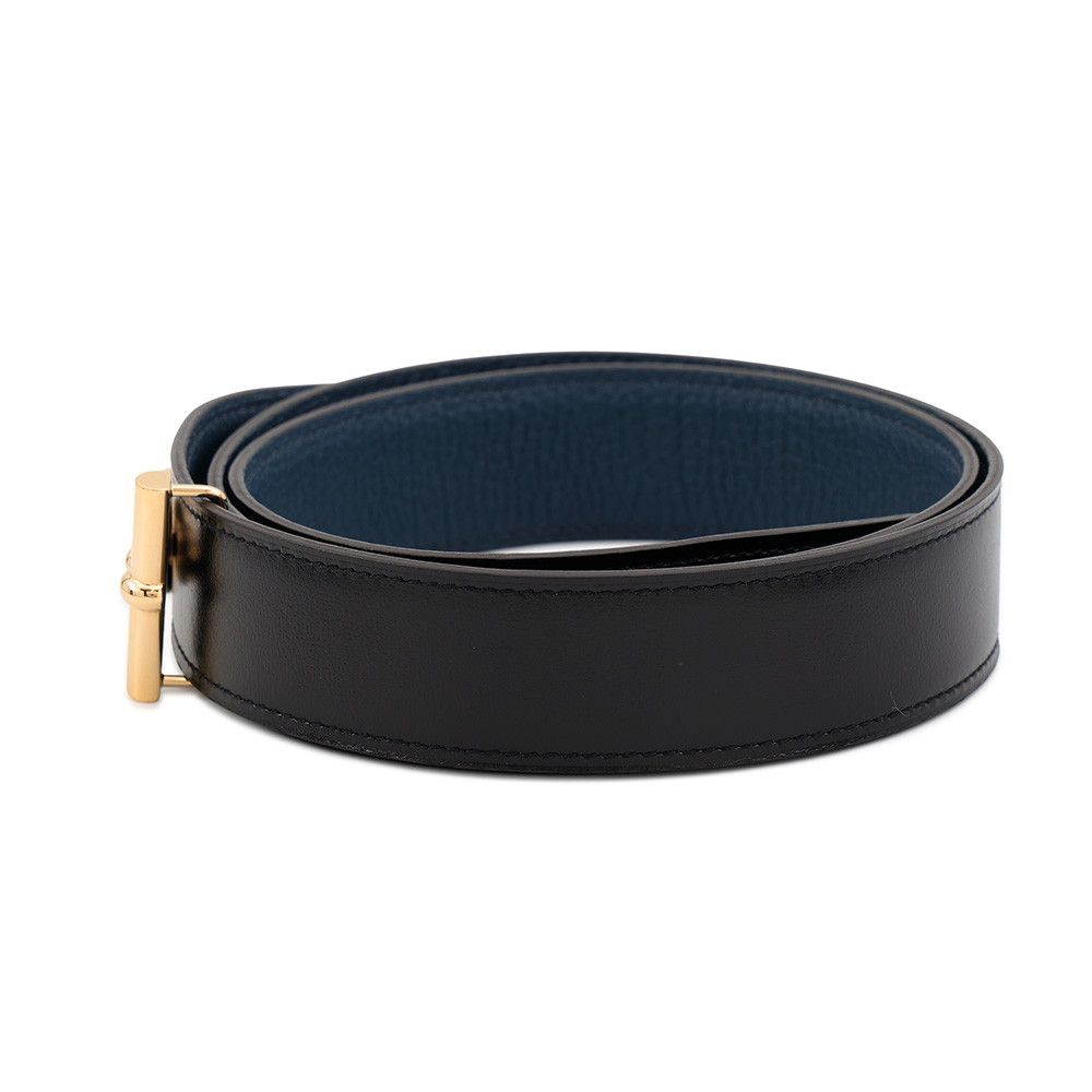 Hermes Belt Yachting Chaine D'ancre Black Bleu Nuit Silver Swift Togo — view 2