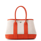 Hermes Tote Neo Garden 23 Party Ecru Capucines Silver Toile
